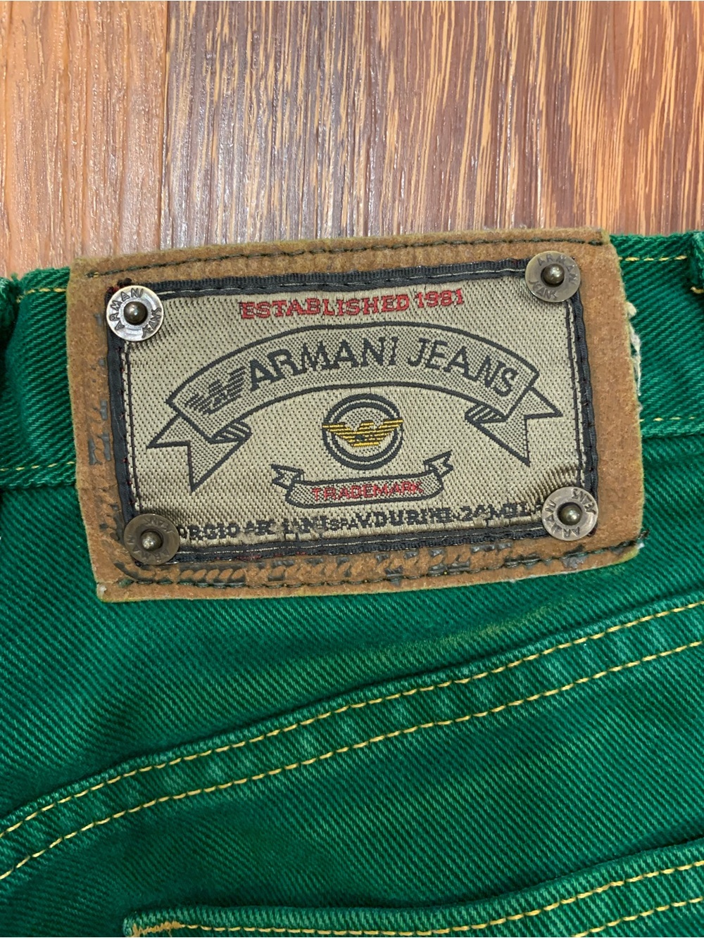 VTG Green Armani Jeans Women’s Size 8 Retro 1980s 1990s Made in USA 100% Cotton - Picture 5 of 14